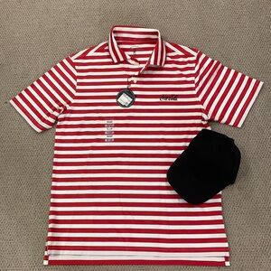 🌹VINTAGE Coca-Cola • Fairway Green Tech Polo Golf Shirt Red & Black